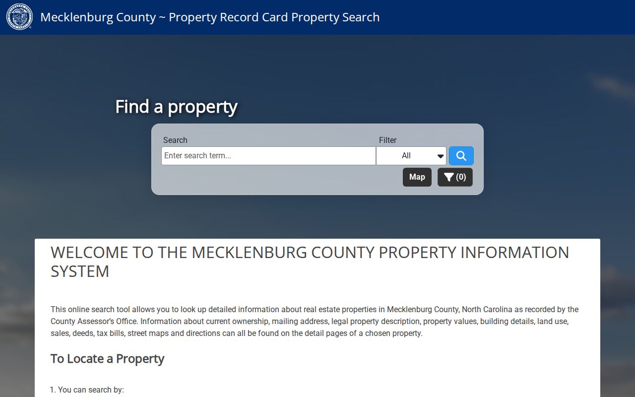 Matthews people search through the Mecklenburg property owner portal