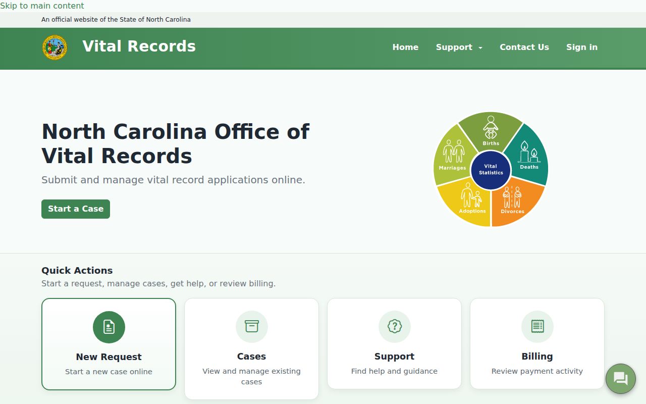 Matthews public records state vital certificate portal